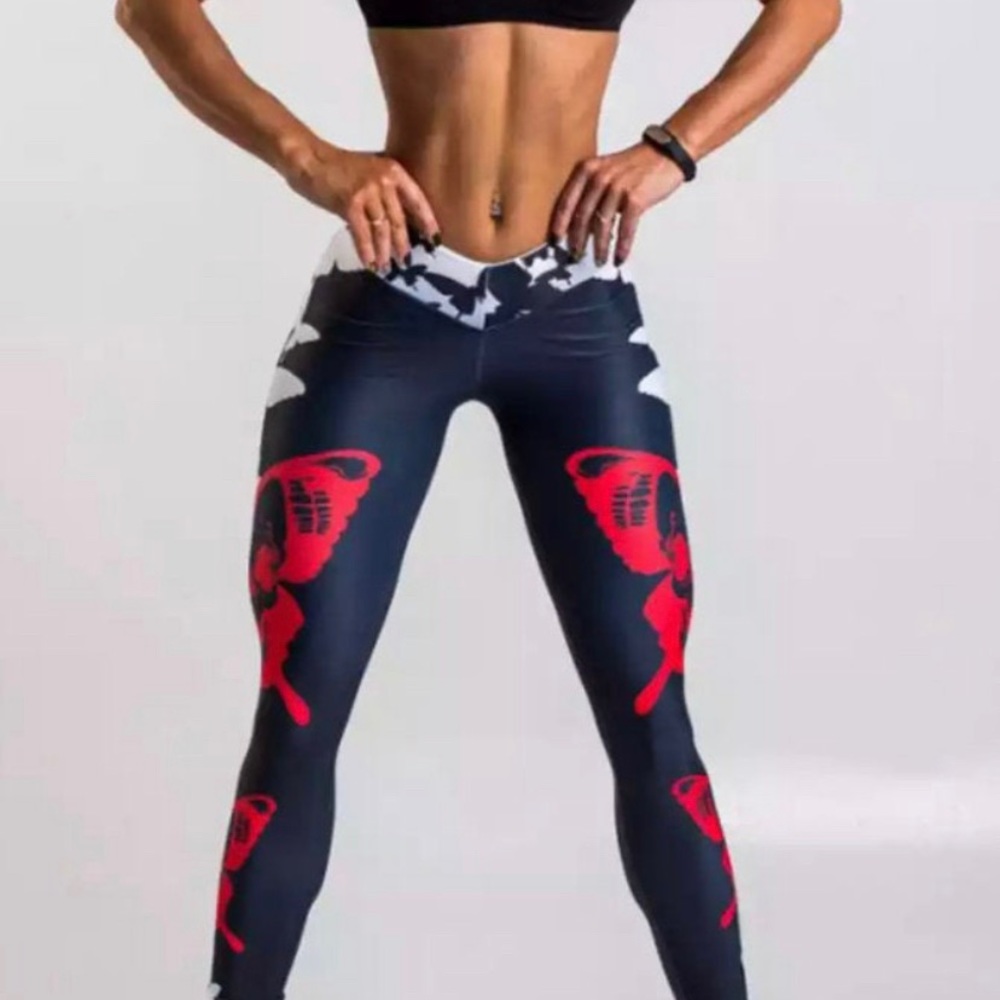 Women’s Athletic Leggings / BUTTERFLY Print